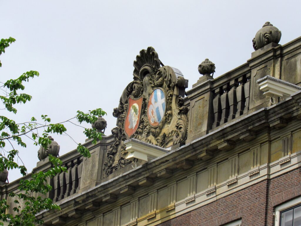 decorated gable on Amsterdam house roof