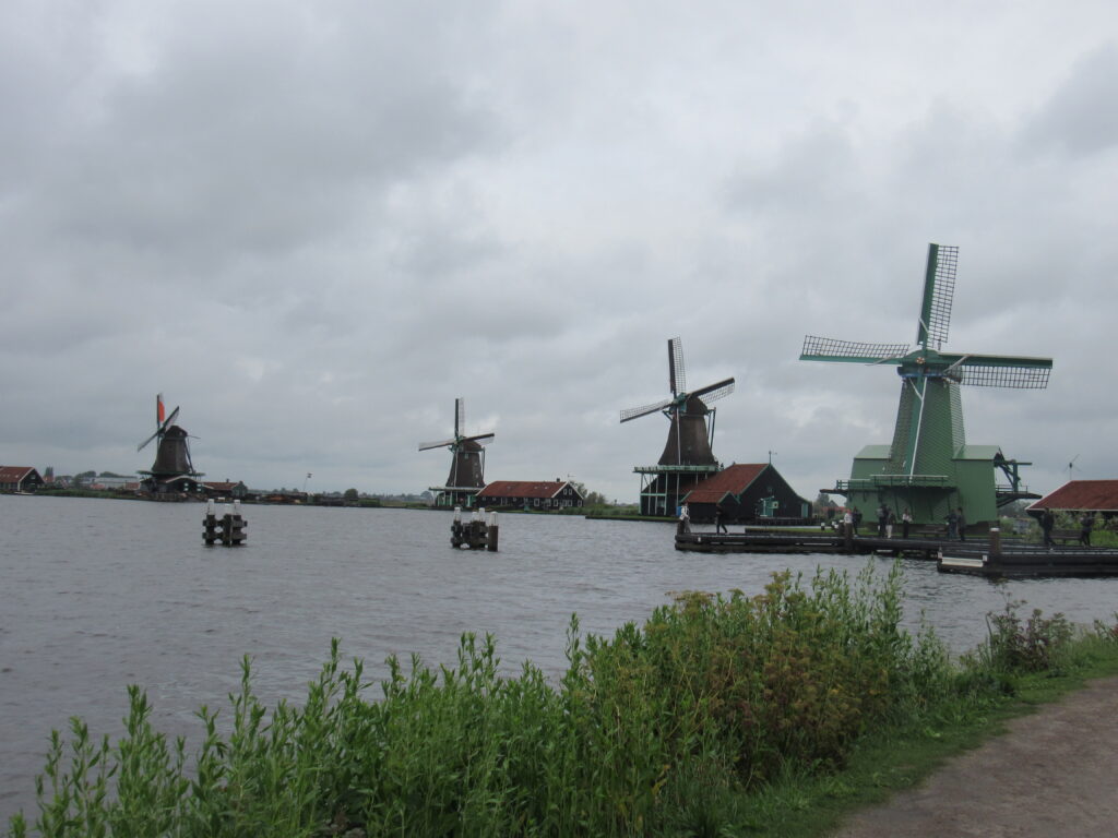 Four windmills in the Netherlands