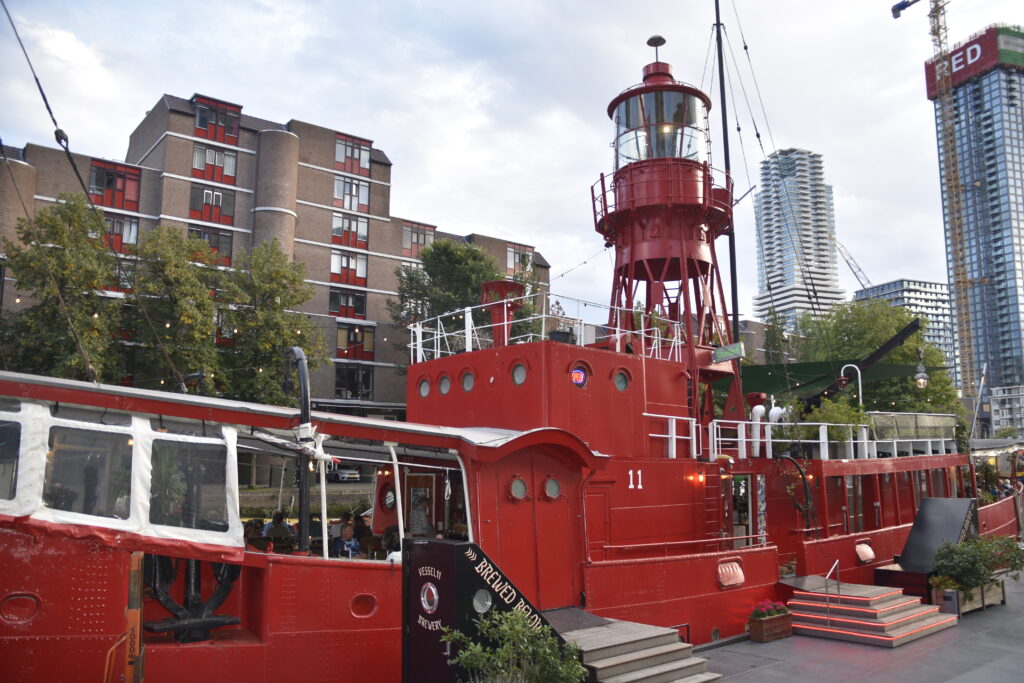 Red lighthouse boat